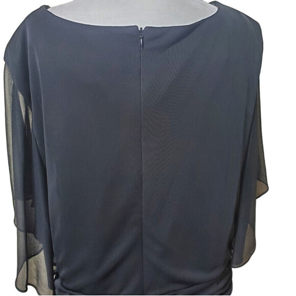 Plus Size Fitted Runched Black Dress with Sparkling Embellishments Size 3XL - Picture 6 of 12